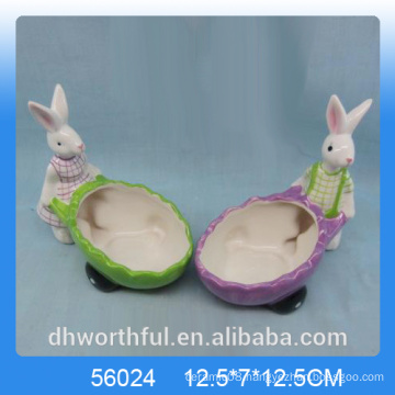 Cutely giftware ceramic easter rabbit for decor